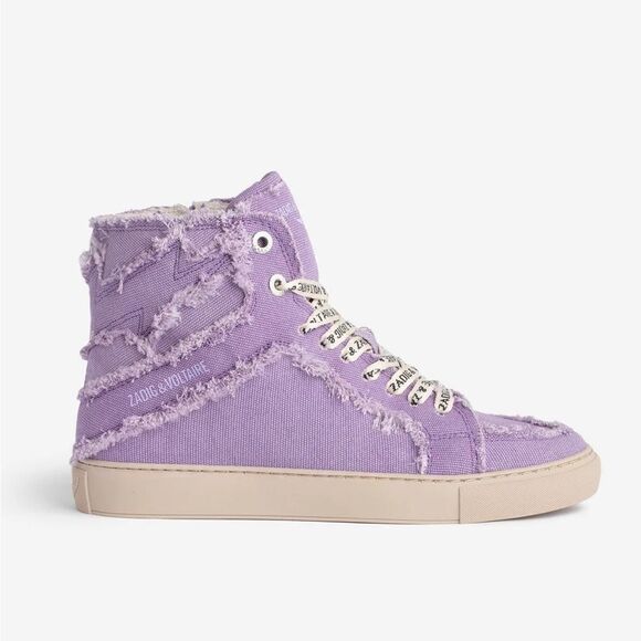 Zadig & Voltaire HIGH FLASH CANVAS sneaker IN BOOMERANG size 38 NWT - Picture 1 of 12